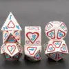 7 Pcs Love Heart DND Metal Dungeon and Dragon D&D Dice Set RPG D and D Role Playing Games Dice 4