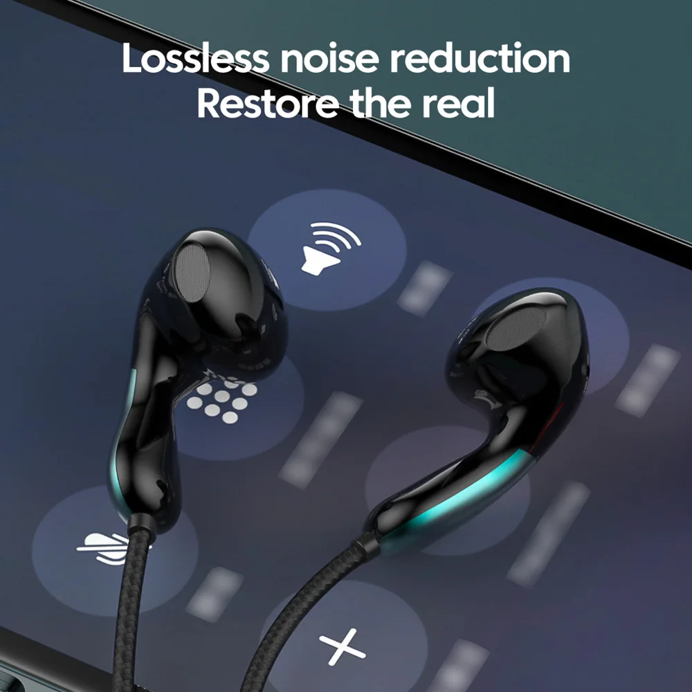 3.5MM Wired Earphones Type C In-Ear Headphones HiFi Handsfree Earbuds Noise Reduction Headset With Mic For Samsung Xiaomi Huawei 5