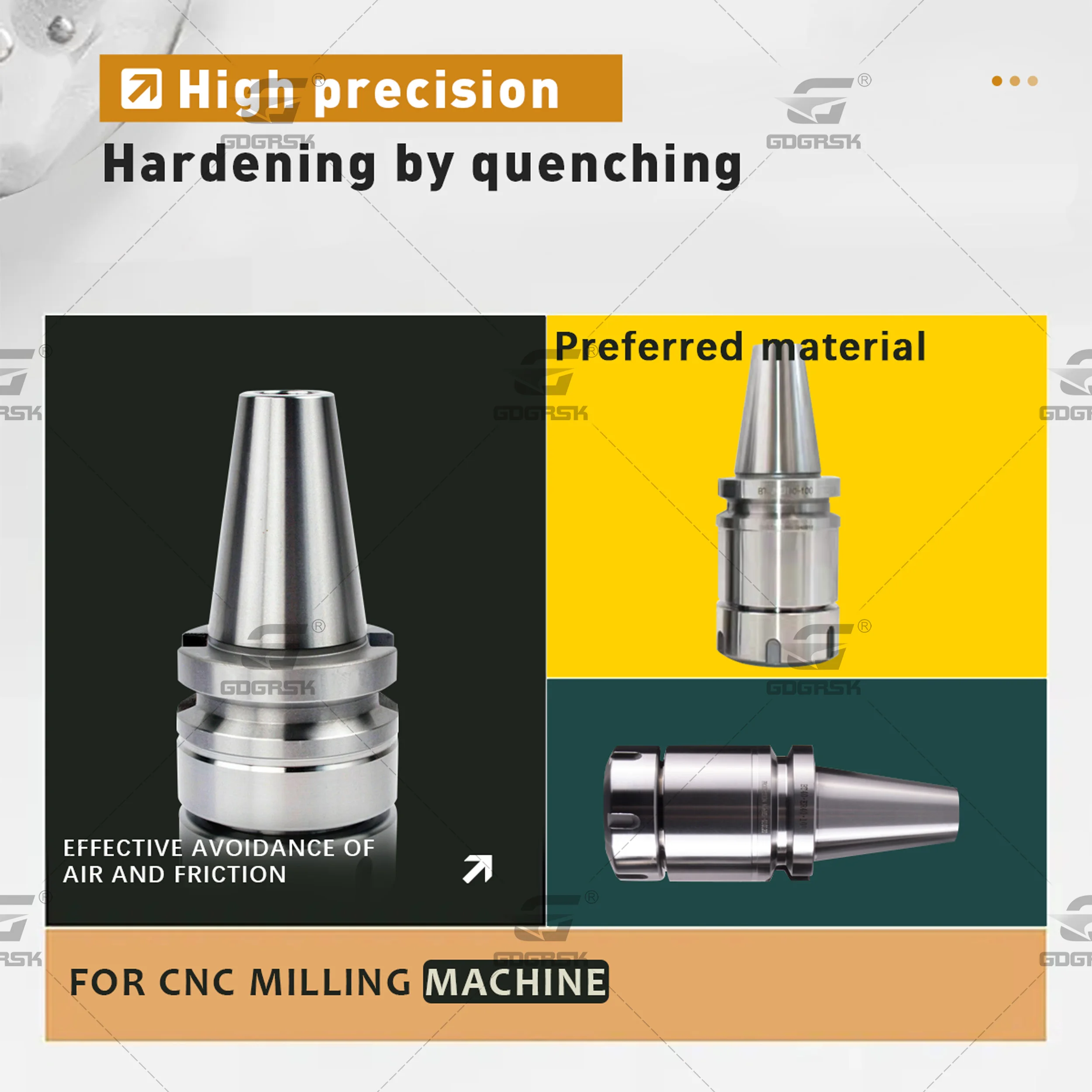 New Spindle BT40 ER40 100L High Precision Full Grinding White ISO Standard Spring Chuck ER40 CNC Machine Tool BT40 Spindle