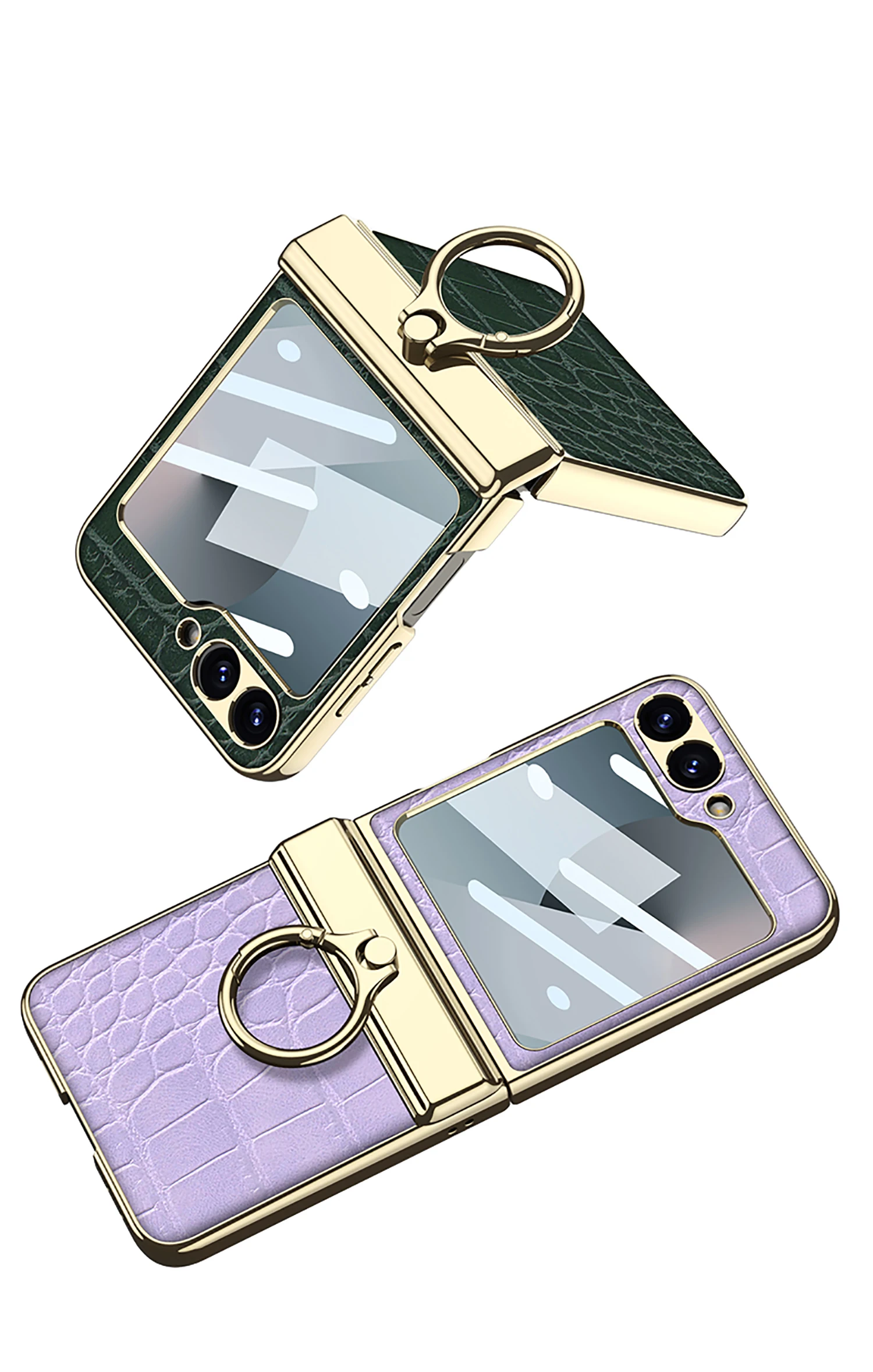 Luxury Plating Leather case for Samsung Galaxy Z Flip 6 magnetic all-included hi
