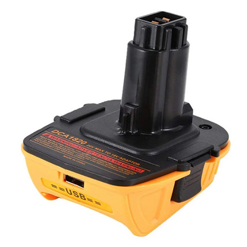 DCA1820 อะแดปเตอร์แปลงสําหรับ DeWalt 20V สําหรับ DeWalt 18V Ni-HM Ni-Cad แบตเตอรี่ DC9096 DC9098 USB Power Bank 1