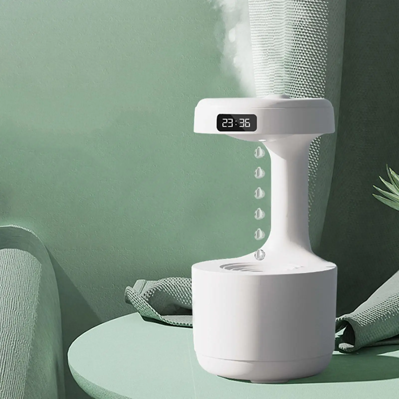 800ML Gravity Water Droplets Diffuser Air Humidifier Cool Fogger with LED Display Office Bedroom Desktop 2