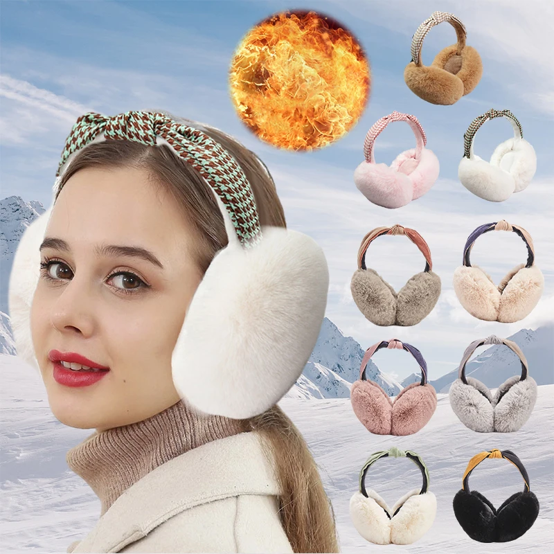 

Thermal Soft Plush Earmuffs Winter Fashion Thicken Ear Warmer Outdoor Sports Windproof Coldproof Foldable Ear Cover