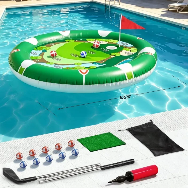 Kids Inflatable Set Water Chipping & Card Game Swimming Pool Toy Outdoor Golf Play Gift Boys Girls Easy Inflation_voghion.com