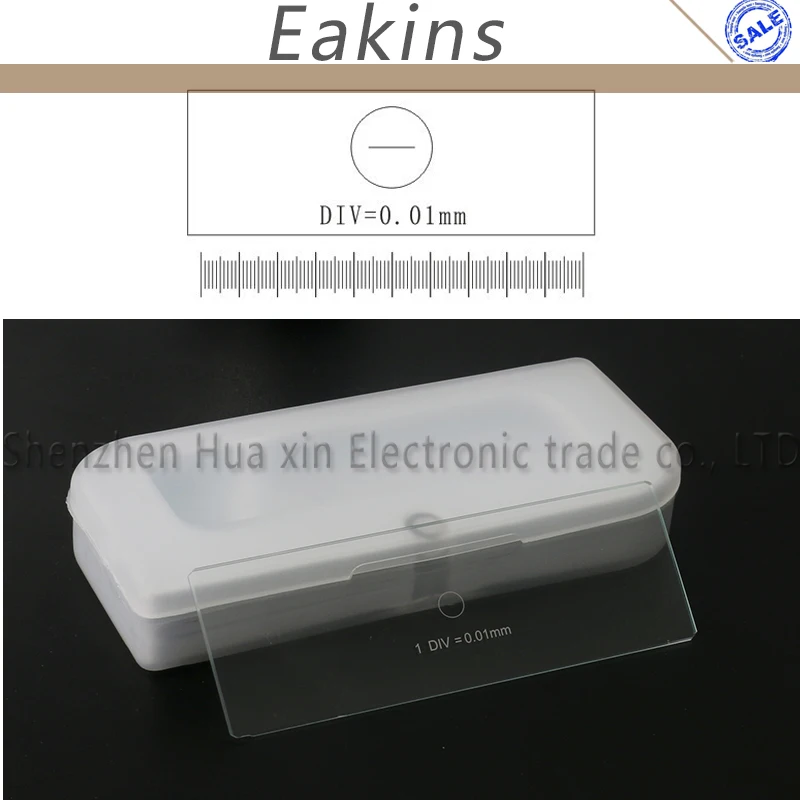 Glass Calibration Ruler Glass Stage Micrometer Microscope Parts