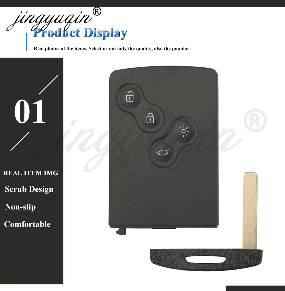Jingyuqin für Renault Megane Ill Scenic Ill Laguna Fluence 2008-2016 Auto-Fernbedienungsschlüssel ID46 PCF7941 4BT No-KeylessGo + Notschlüssel – Detail 6