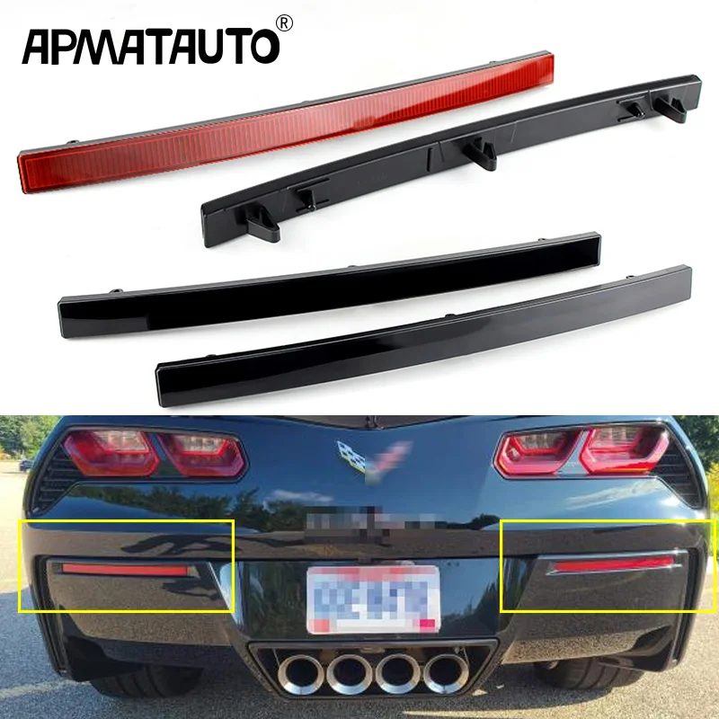 2PCS Corvette C7 Rear Bumper Reflectors Red (2014–2019) 1