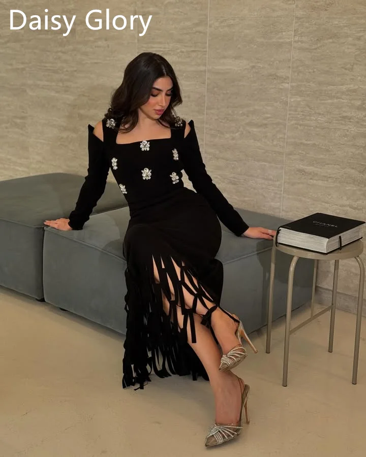 فساتين حفلة موسيقية سوداء جديدة للمرأة الطابق طول...