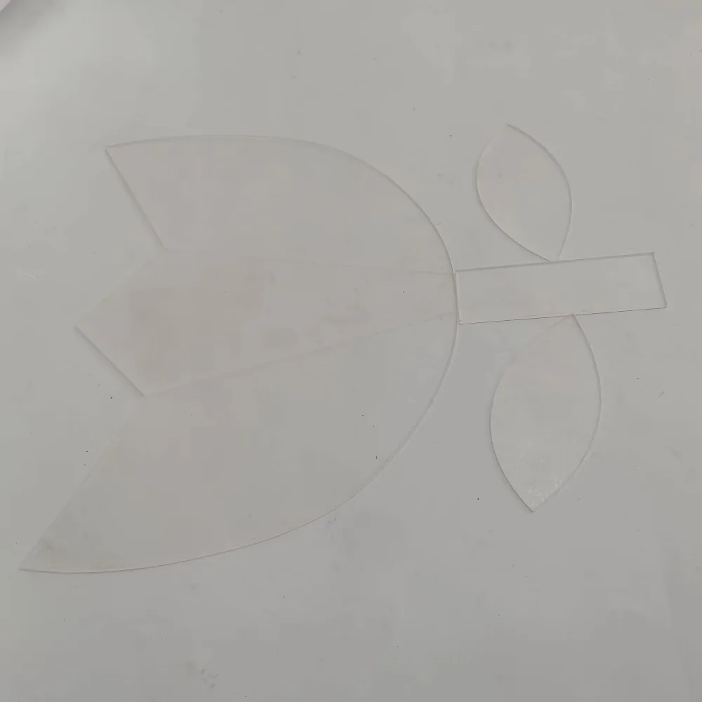 6개 아크릴 재봉자용 자 | DIY 공예 및 바느질 애호가를 위한 8인치 투명 아크릴 튤립 패턴 퀼팅 템플릿