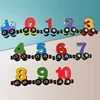 Magnetic Wooden Train Set Toy Children Cartoon Cars Truck Set Kids Alphabet Letter Numbers Educational Learning Toys Gifts 5