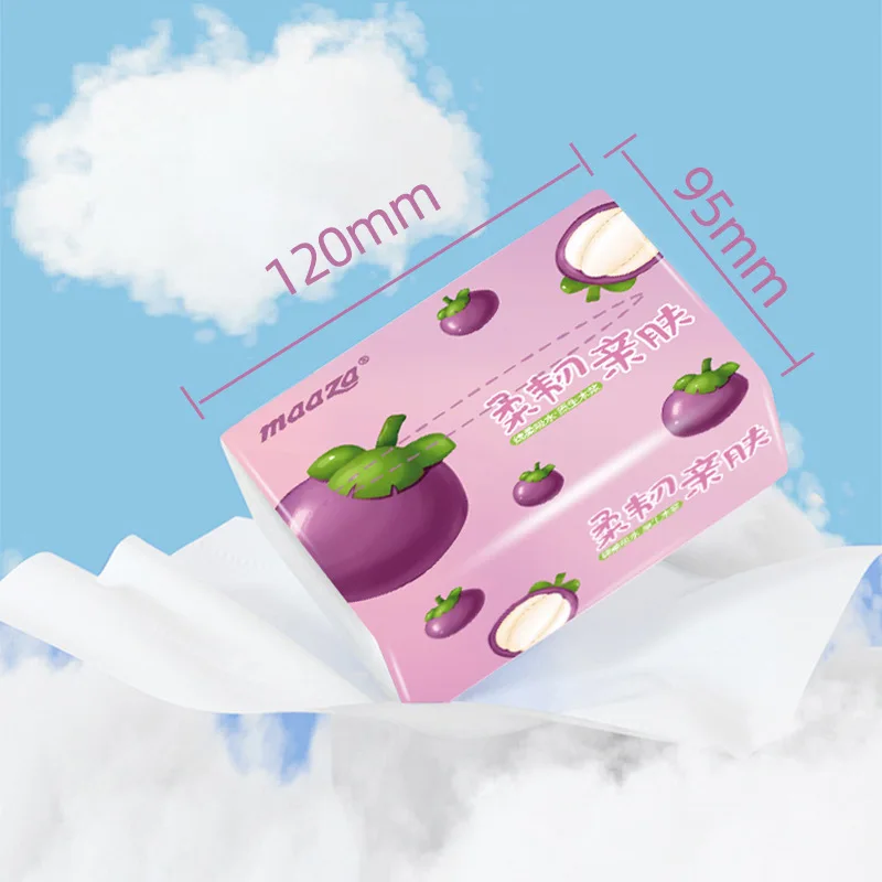 Lot De 10 Petits Mouchoirs Doux Pour Le Visage, Papier Toilette, Serviette Jetable, Housse De Sac, Papier Visage Blanc, Matériau Fibre De Pâte De Bois Indigène Non Coton, 4 Plis