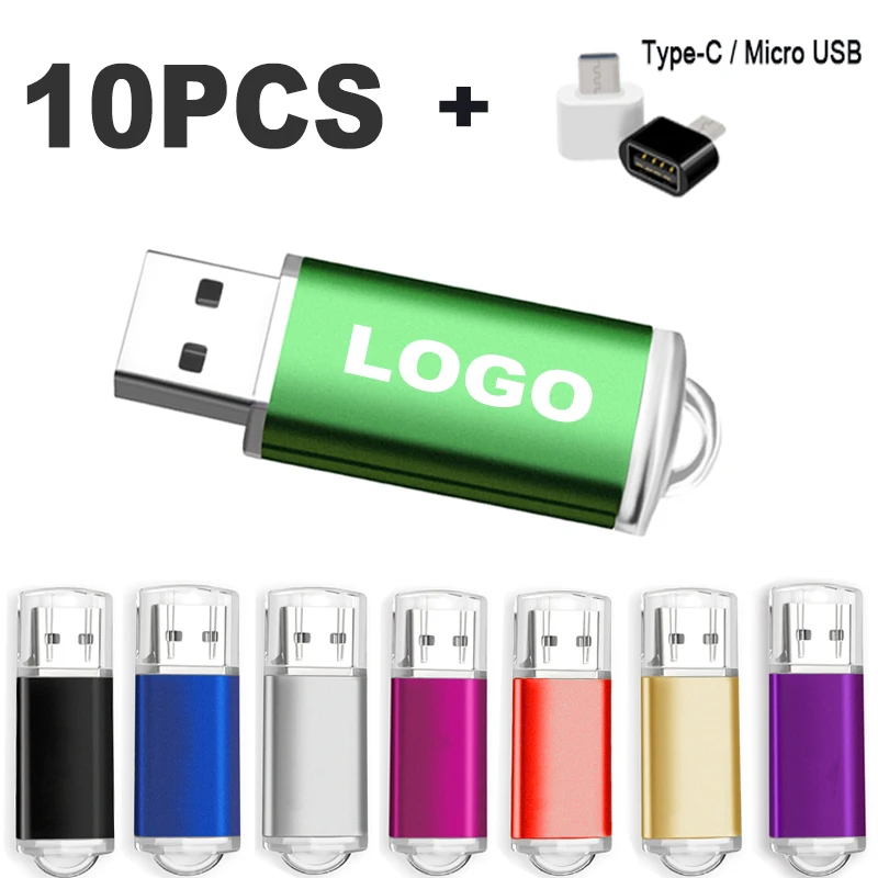 10PCS/lot Colour USB Flash Drive 2.0 4GB 8GB 16GB Mini Memory Stick Pendrive 32GB 64GB 128GB USB Stick  Flash Disk Custom Logo 4gb flash drive