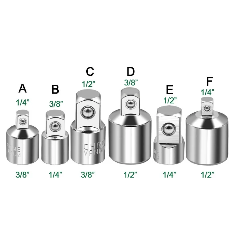 CR-V Socket Adapter Ratchet Wrench Adapter 1/2 Big Fly Turn 3/8 Medium Fly Turn 1/4 Small Fly CR-V Chrome Vanadium Steel 2