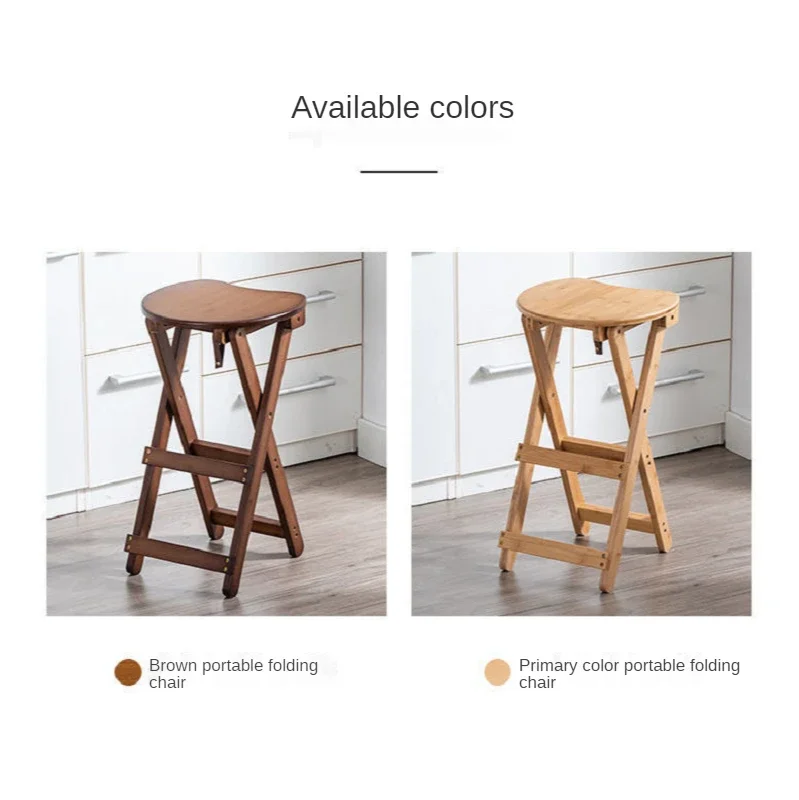 Chairs for Kitchen Folding Chair Stool Creative Kitchen Cashier Simple round Stool Dining Chair Wood Portable High Stool Simple