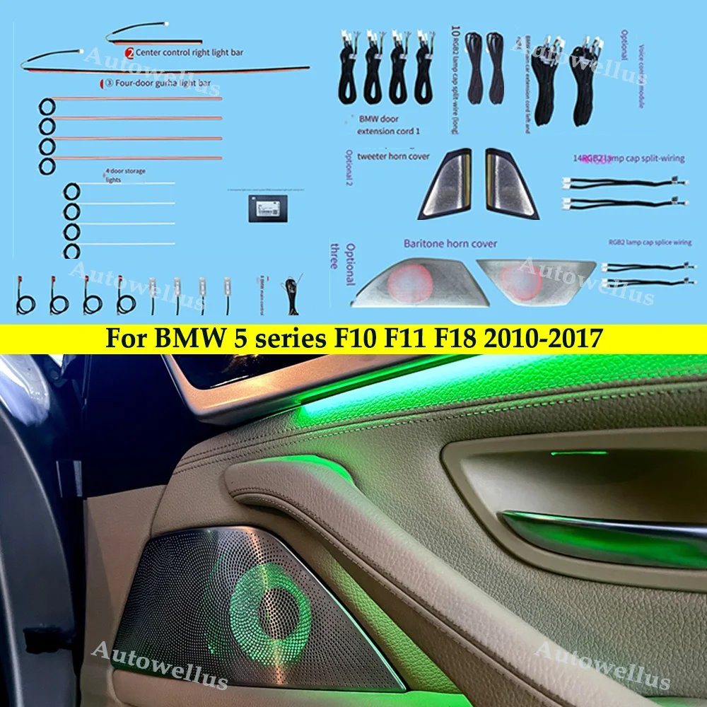 CIC NBT For BMW 5 series F10 F11 F18 2010 2017 Car Door Panel Ambient