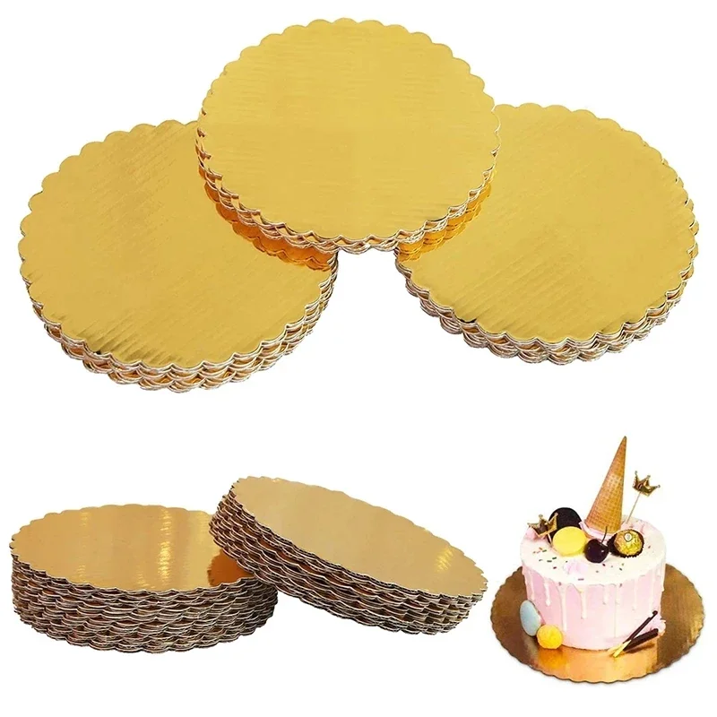 Baking Supplies Cake Tools 5/10PCS Gold Cakeboard Round Disposable Cake Circle Base Boards 8/10/12inch