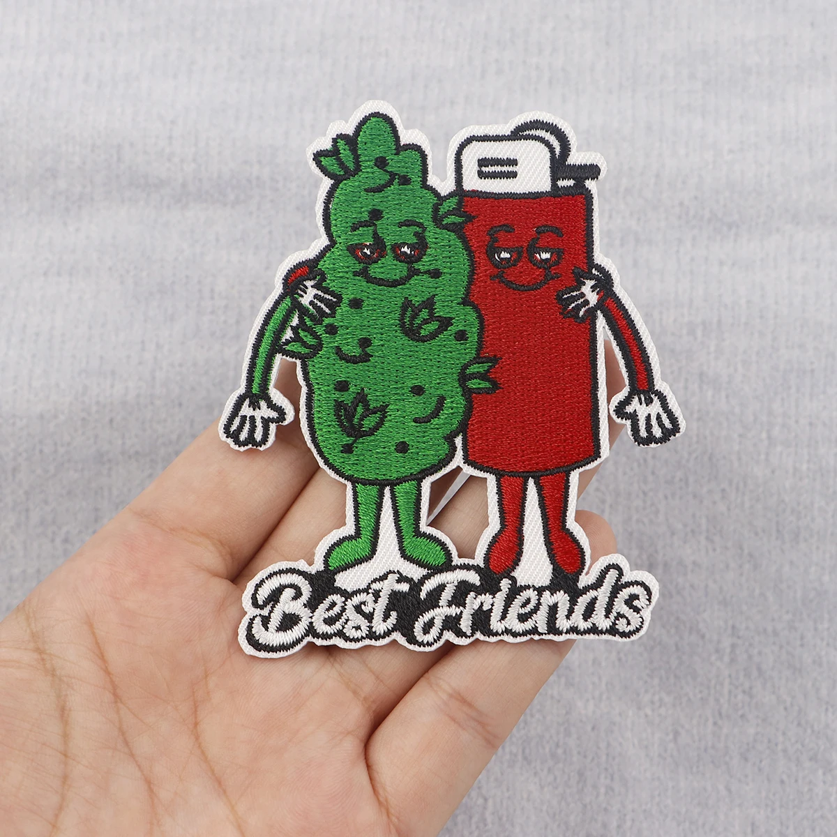 담배 잎 라이터 자수 패치 의류에 대한 패치에 최고의 친구 철 의류에 열 접착 ..