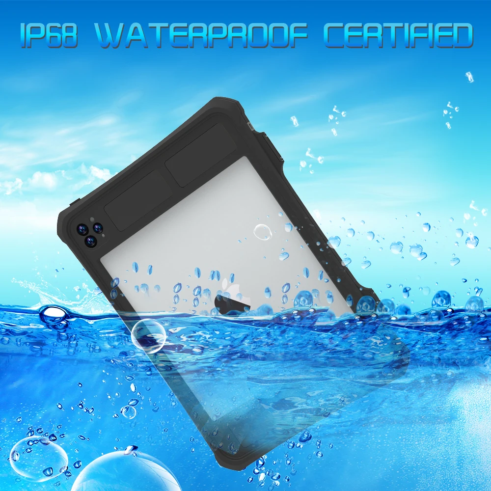 Prova Dip68 Água Case Capa para Apple Ipad ar 10.9 Pro 11 com Protetor de Tela Titular Lápis Resistente à Água Case Kickstand Ip68 à