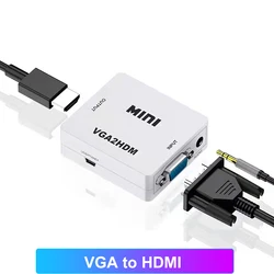 Universal HDMI and AV RCA/VGA Adapter and Converter (VGA to HD - MI White)