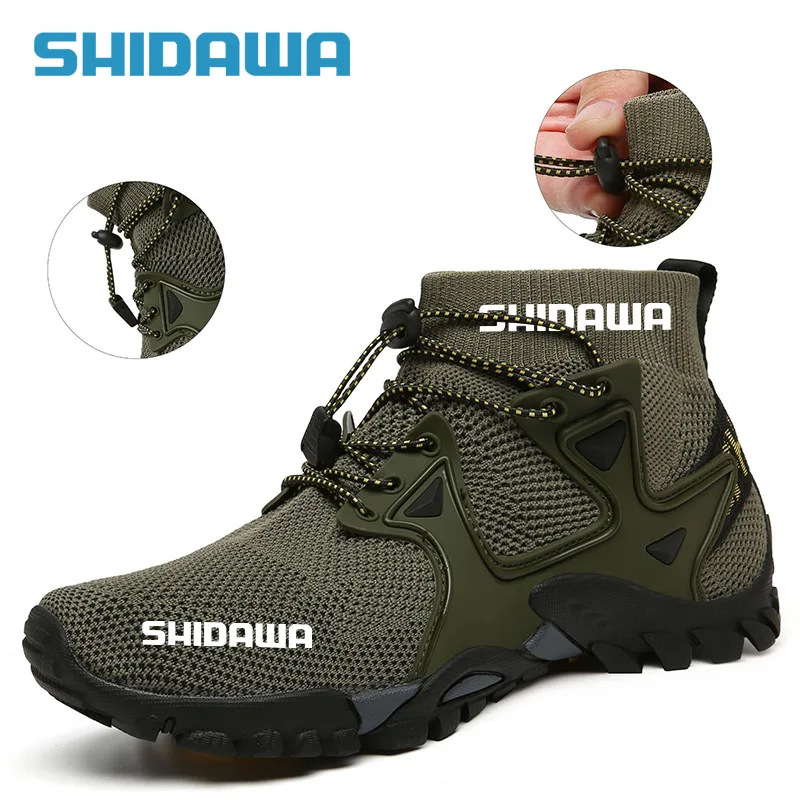 Men Non-slip Fishing Shoes Sneakers Outdoor Sports Breathable Hunting Boots Large Mesh Quick-drying Upstream Shoes Cycling men fishing slippers
