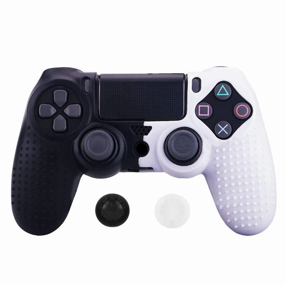 

Силиконовый чехол ZOMTOP для Dualshock 4 PS4 Pro Slim, чехол для контроллера и колпачки для захвата большими пальцами, аксессуары для PlayStation 4