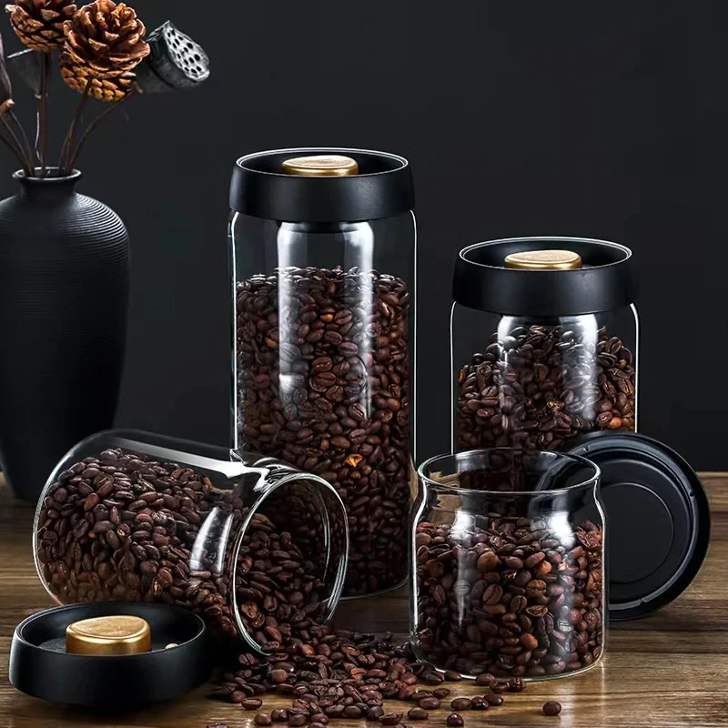 Vacuum Sealed Transparent Glass Food Storage Jar - Airtight and Moisture-Proof Container