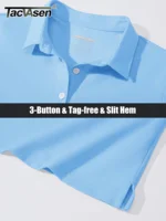 TACVASEN 3-Button Long Sleeve Polos Womens Cotton V-Neck Hiking Golf Tops Breathable Outdoor Sports Collared Pullover Tee Shirts - Image 5