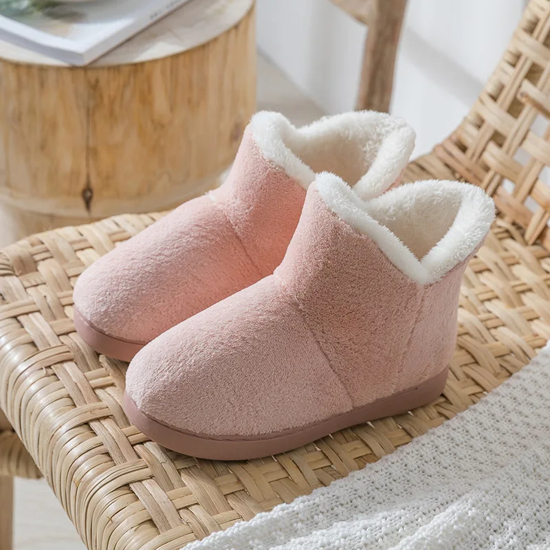 

2023 Winter Cotton Shoes for Women Home Slippers Plush Cotton Flat Bottom Casual Shoes High Top Coral Plush Boot Socks Boots