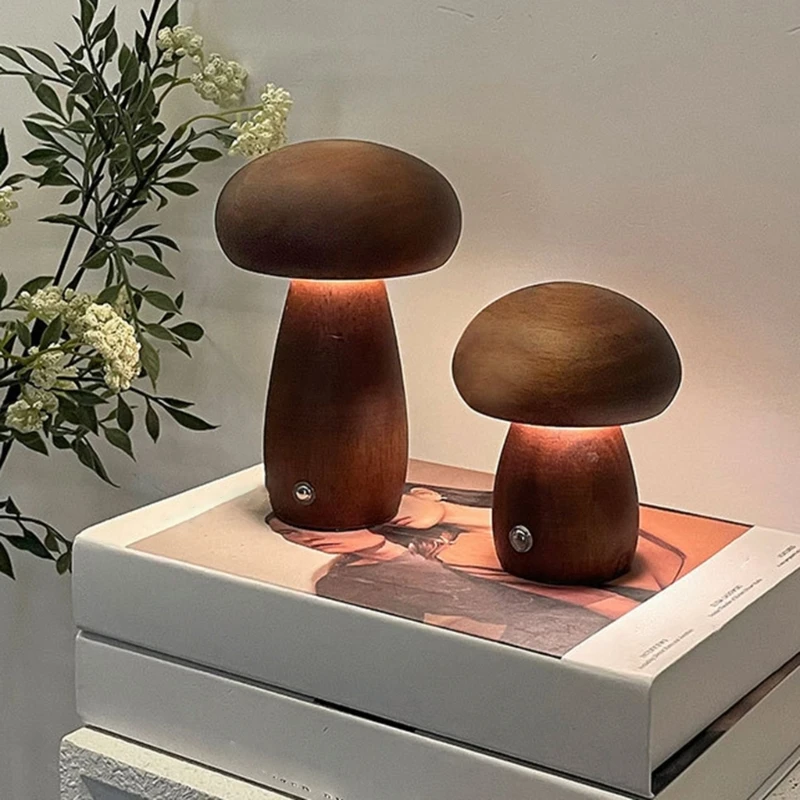 

LED Mushroom Desk Lamp Decorative Rechargeable Night Lamp Accessory for Home