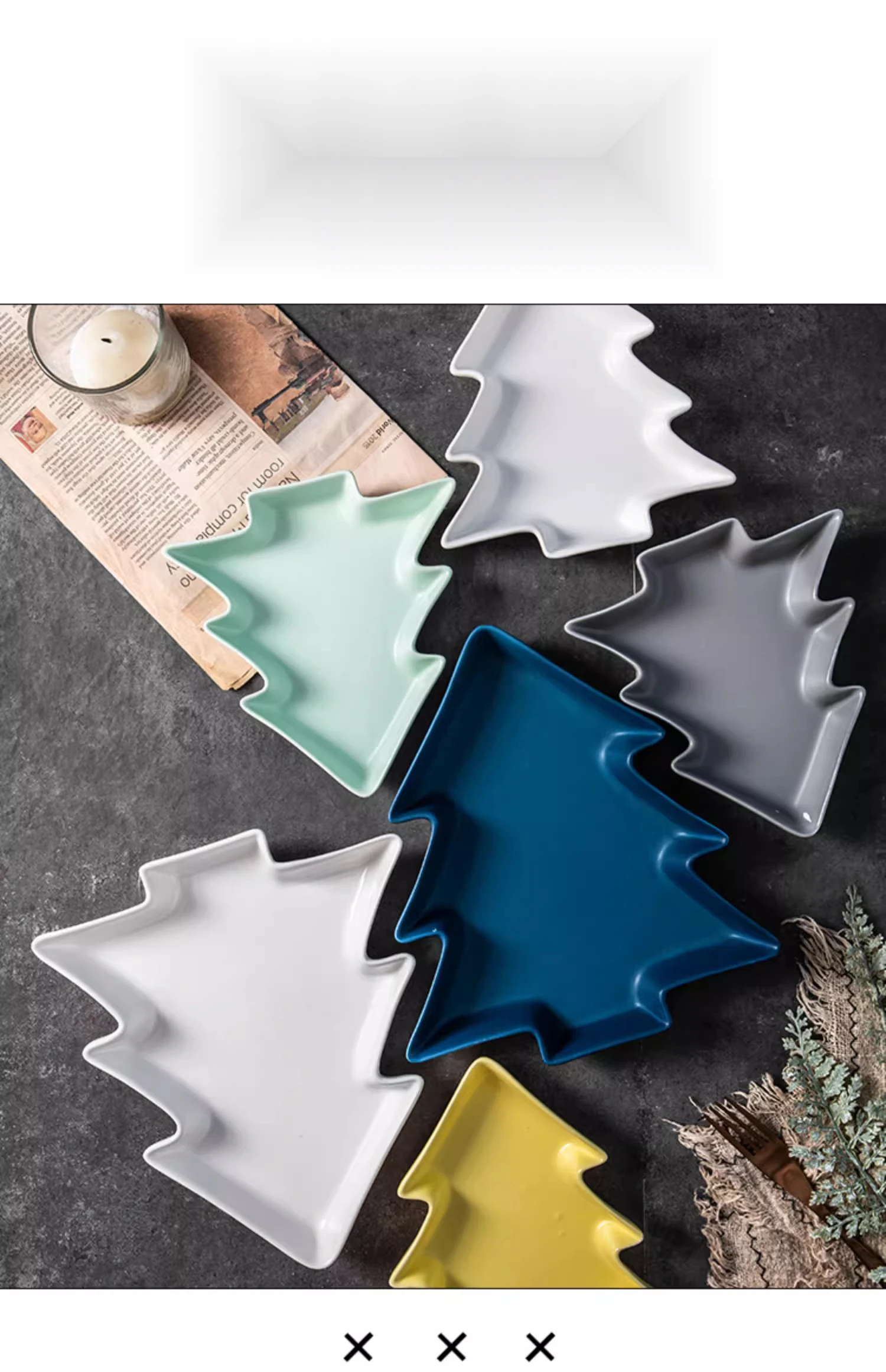 Christmas tree plate Nordic shaped small luxury matte glazed plate Breakfast tableware Western food plate Creative_voghion.com