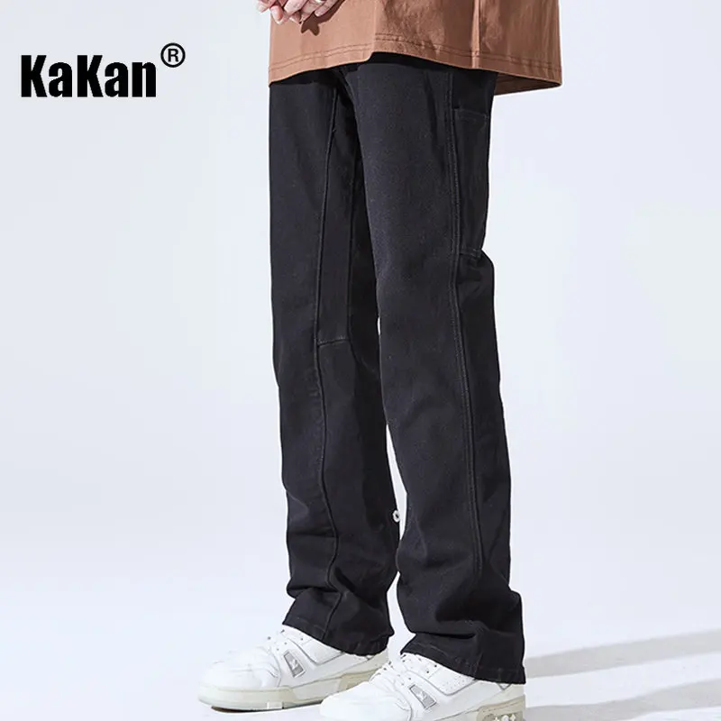 Kakan - New Niche Stretch Jeans for Men, Loose and Slim Straight Length Black Jeans K24-ZY2325