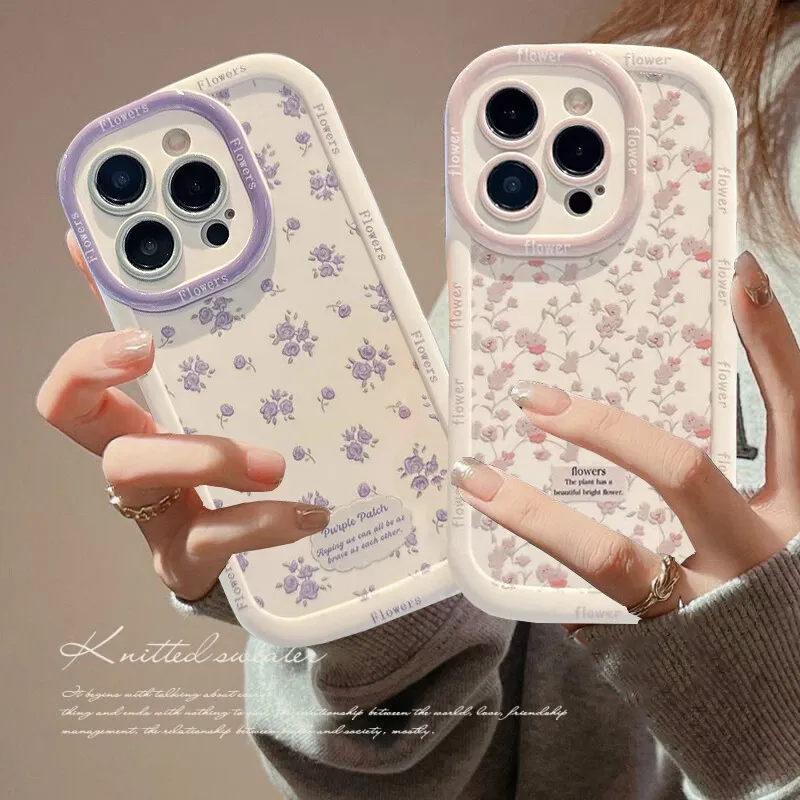 Puff Pink Purple Floral Flowers Phone Case Cover