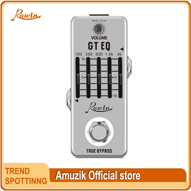 

Rowin LEF-317A Guitar EQ True Bypass, педаль для электрогитары, полностью металлические аксессуары металлический корпус для гитары