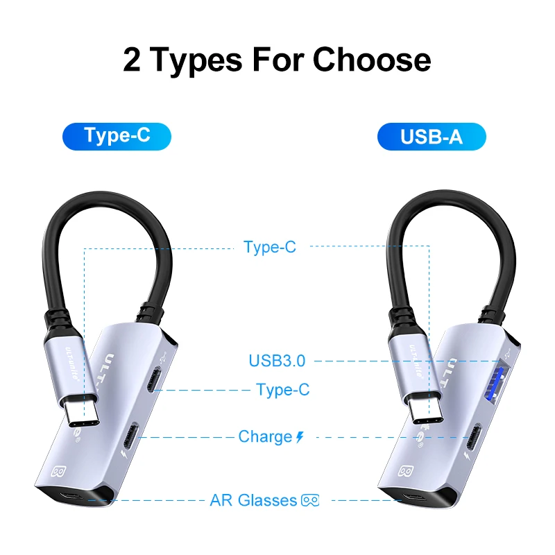 USB-C Adapter Converter for XREAL nreal Switch StemDeck Thunderbird Air plus Huawei Vision AR Glass Type C Power Conversion