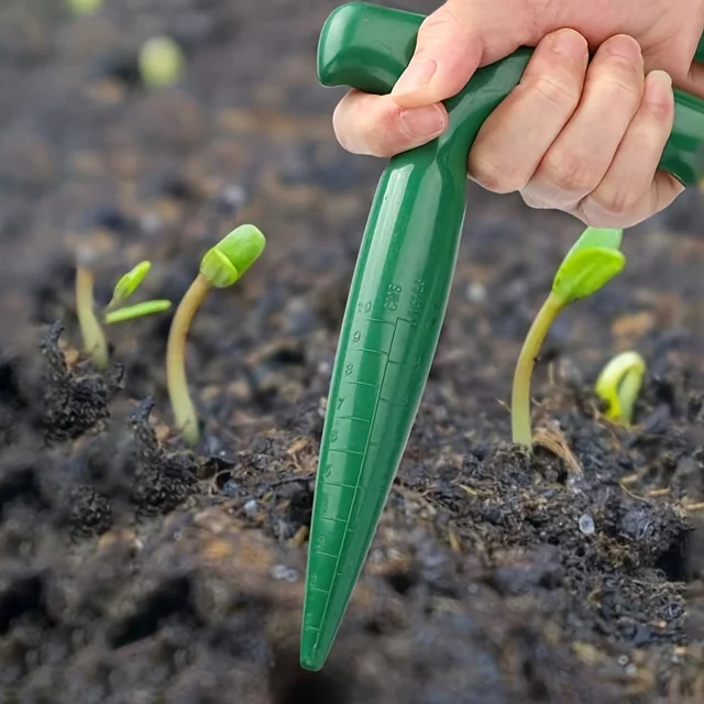 1pc GreenGarden Handheld Soil Hole Puncher Plastic Seedling Transplanting Tool for Planting Cuttings and Seedlings 3