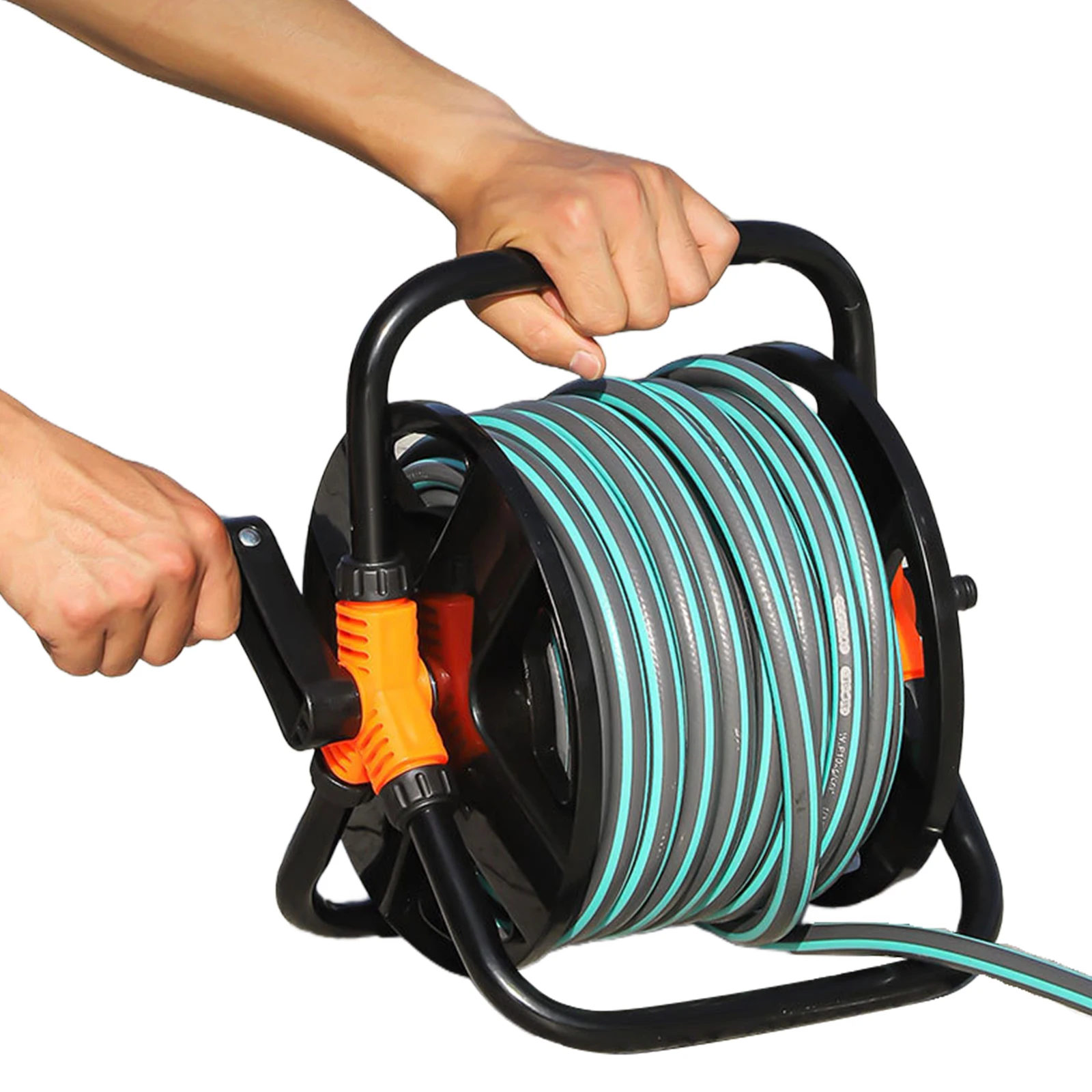 Hose Reels Storage Rack Can Hold 20m Hoses Portable Water Pipe Storage Reel Watering Hose Winding Reel for Outdoor Garden Lawn