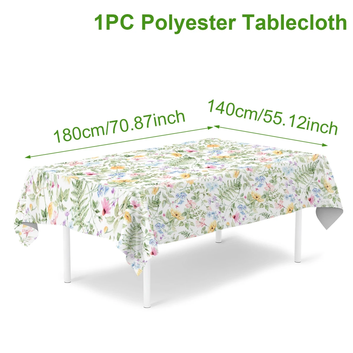 Spring Wildflower Party Tableware Set - Floral Disposable Plates, Cups & Tablecloth