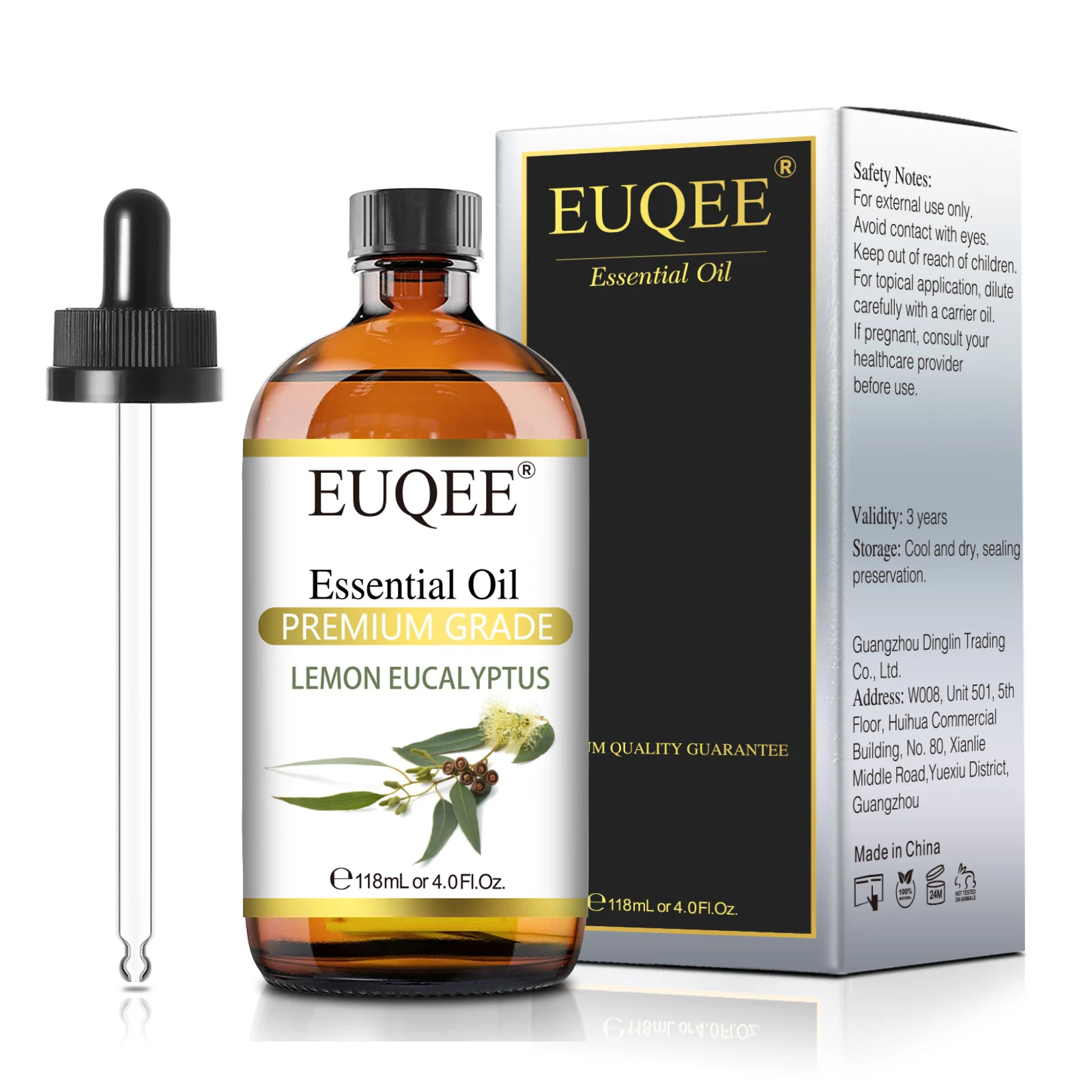 EUQEE Aromatherapy Essential Oil Blend - Lavender, Eucalyptus, Vanilla & Bergamot, 118ml