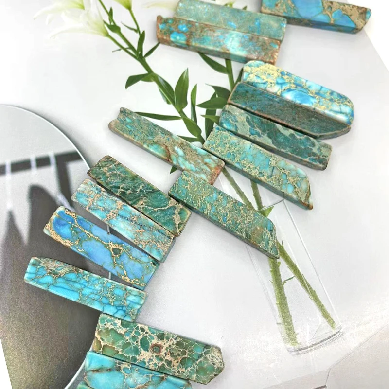 New Natural Emperor Pine Square Strip Unshaped Loose Bead DIY Bracelet Necklace Accessories Wholesale