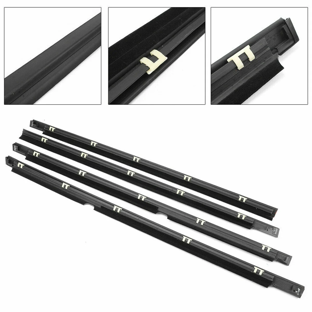 Car Outer Door Windows Rubber Weatherstrip 4PCS For Mitsubishi Montero Pajero 2th V31 V32 V33 V34 V36 V43 V44 V45 V46 1990-2003 window weatherstrip molding
