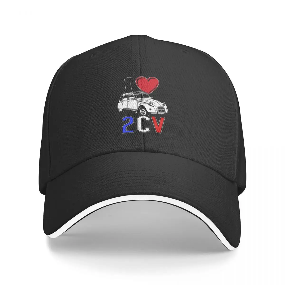 

I Love 2CV Baseball Cap funny hat hiking hat derby hat Women's Golf Wear Men's