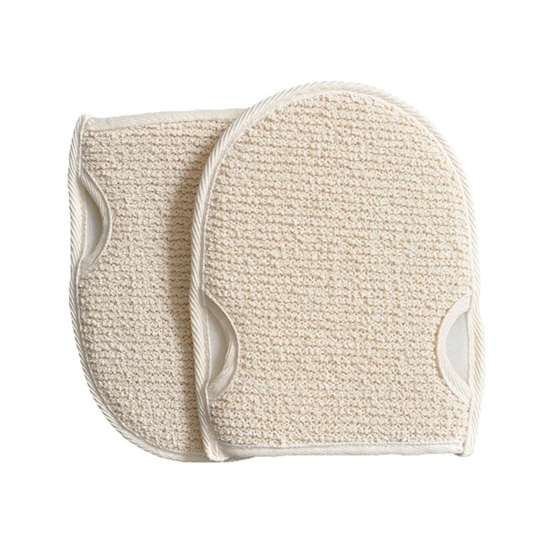 Soft Natural Loofah Glove Double-sided Body Scrub Sponge Pad Bath Scrubber Mitt For Shower Spa Skin Clean Bath Gloves 3