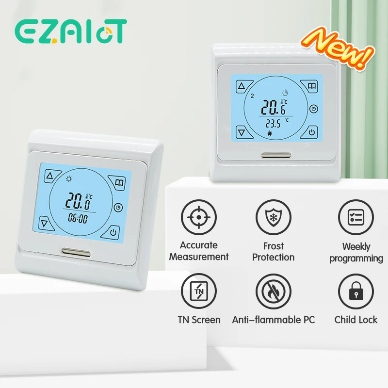 Termostato Per Riscaldamento A Pavimento Per Caldaia Elettrica/Acqua/Gas Warm Home 220V Termoregolatore