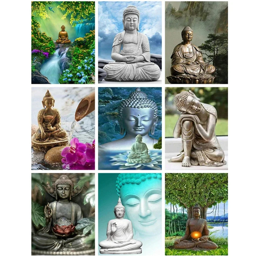 

Алмазная живопись Будда дзен 5D, сделай сам, квадратная вышивка, фотография искусства, украшение для дома