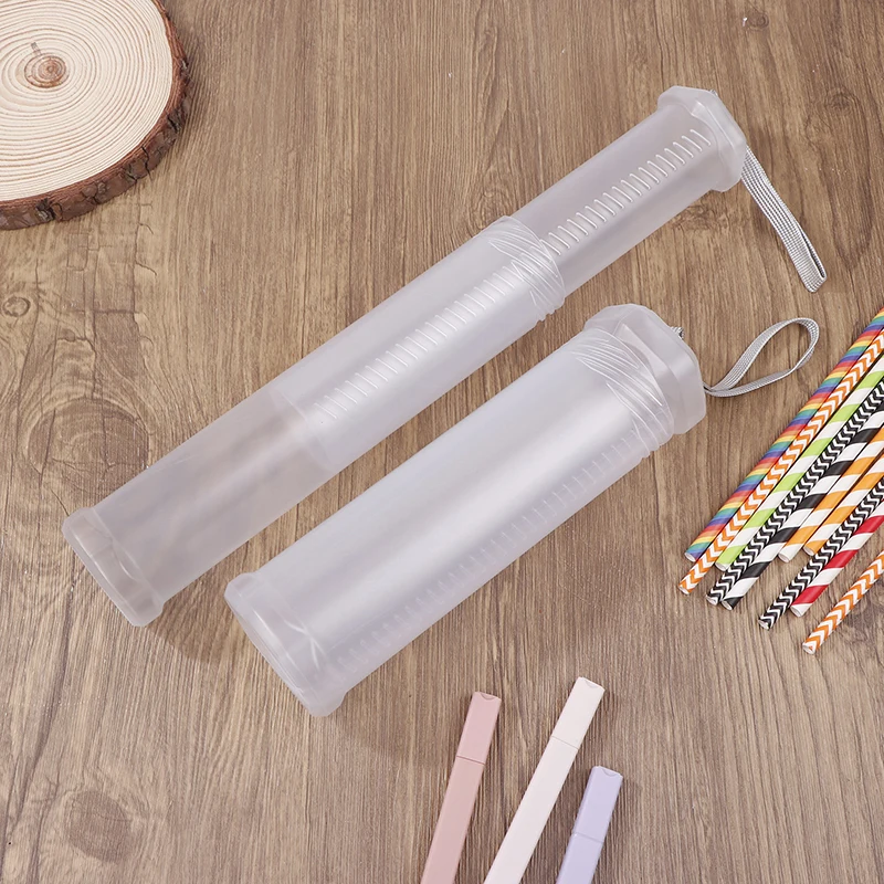 Transparent Plastic Retractable Pen Holder Calligraphy Painting Supplies Spiral Storage Tube Brush Holder Portable 1PCS