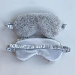 Soft Plush Cloud Eye Mask | Cute Love Design | Relaxing Sleep & Nap Eyepatch (Gray)