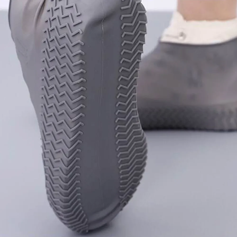 Description Picture 6 of item1 Pair Reusable Waterproof Rain Shoes Covers Silicone Outdoor Rain Boot Overshoes Walking Shoes Accessories Reusable Shoe Cover
