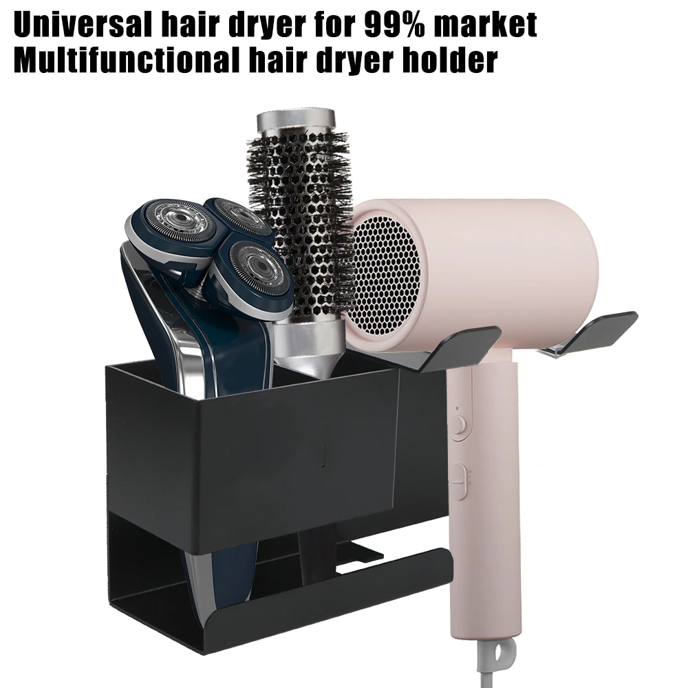 

Bathroom Hairdryer Wall Mounted Hair Dryer Organizer Rack Shelves Accessories Straightener Holder Blower Shelves