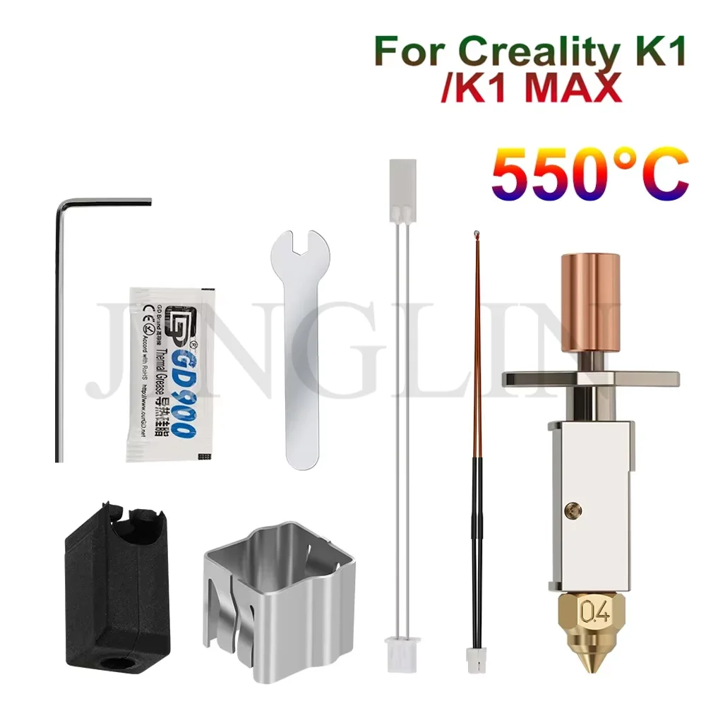 Aktualisiertes Hotend-Kit Bi-Metal K1 HOTEND für Creality K1/K1 MAX Keramik-Heizblock-Kit 550 ° C-Extruder für Creality K1 3D-Drucker