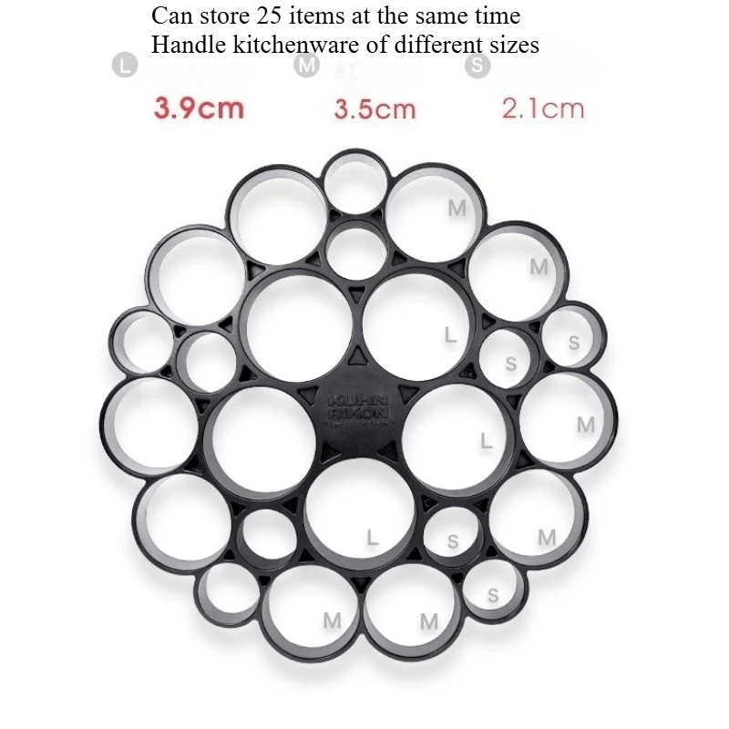 360° Rotating Utensil Holder,Kitchen Storage Rack , Multi-Compartment Design for spatula, spoon, shovel, kitchenware & More